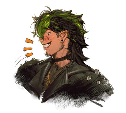 Colored Rendered Bust